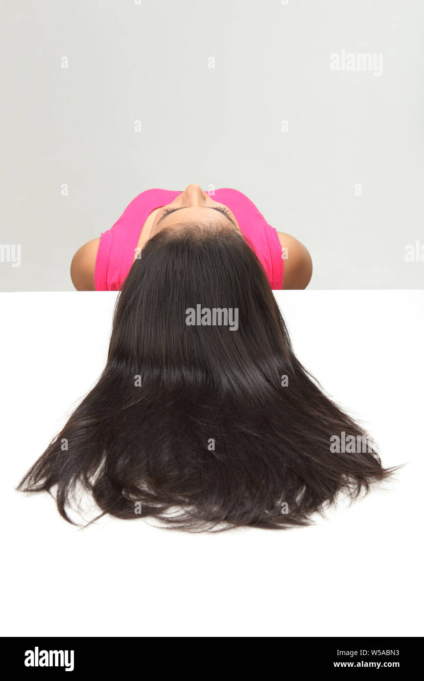 Rear View Of An Indian Woman Showing Her Hair Stock Photo Alamy