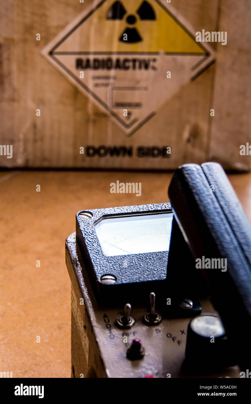 Radiation measurement with radiation survey meter Stock Photo Alamy