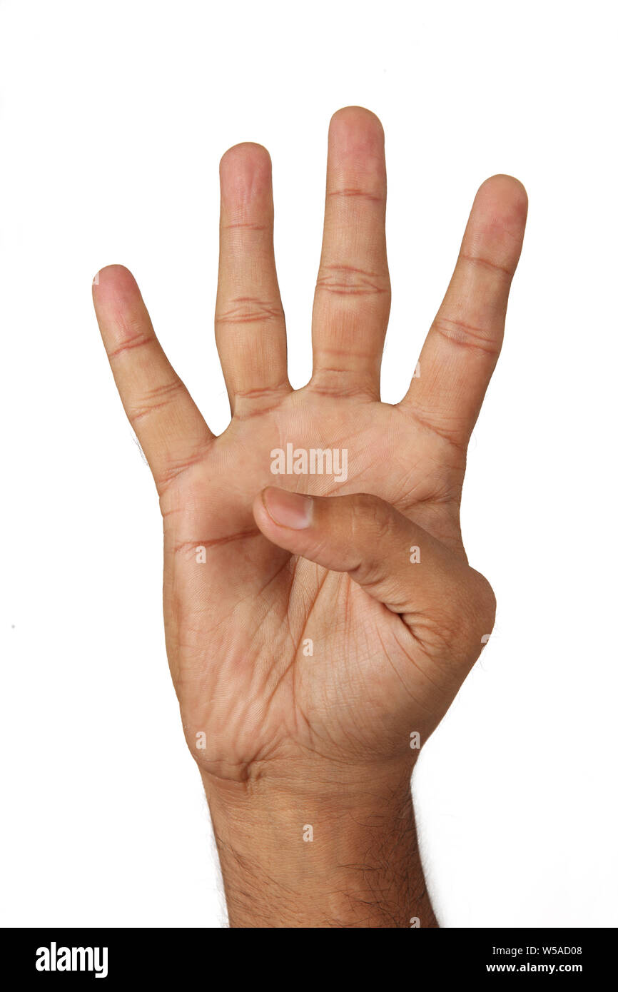 person-hand-showing-four-fingers-stock-photo-alamy