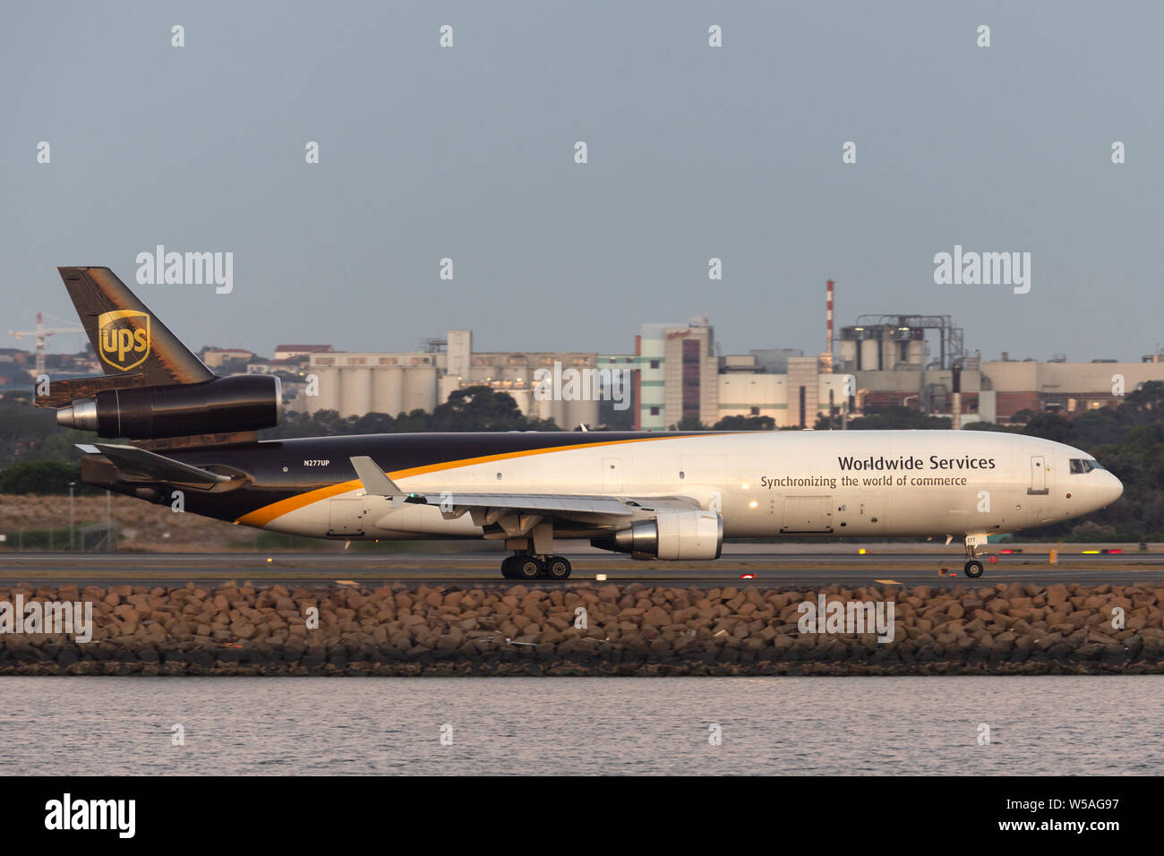 United Parcel Service (UPS) McDonnell Douglas MD-11F cargo aircraft at Sydney Airport. Stock Photo
