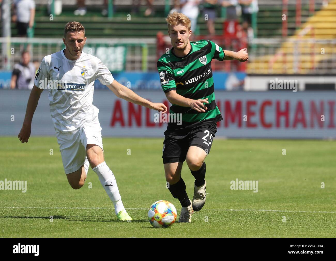 Firo 27 07 19 Football 19 3 Bundesliga Sc Preussen Preussen Munster Muenster Fc Carl Zeiss Jena Duels Fridolin Wagner Right Scp Versus Meris Skenderovic Usage Worldwide Stock Photo Alamy