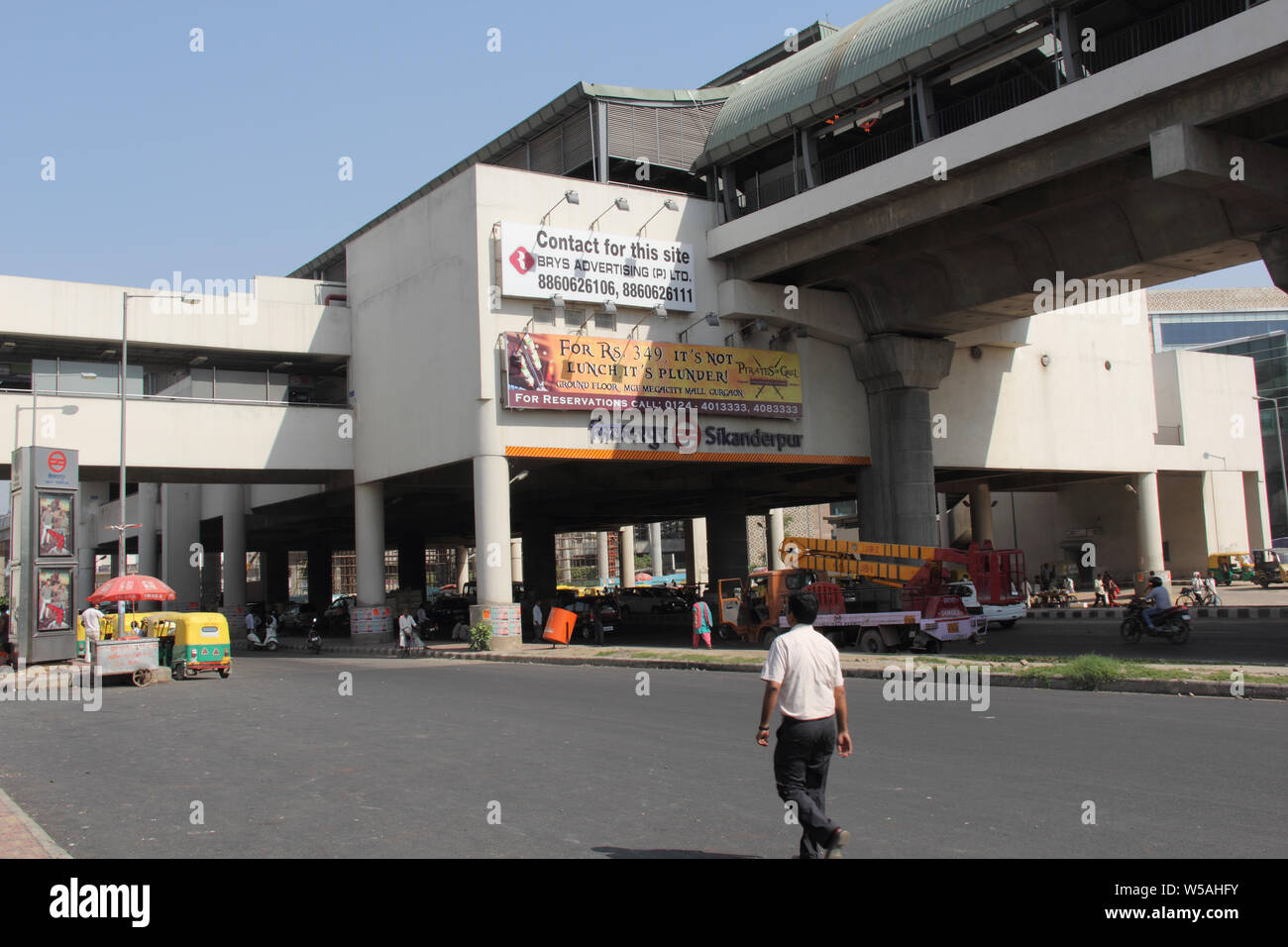 Metro station, Gurgaon, Haryana, India Stock Photo