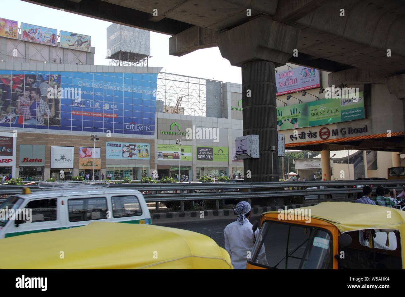 Metro station, Gurgaon, Haryana, India Stock Photo