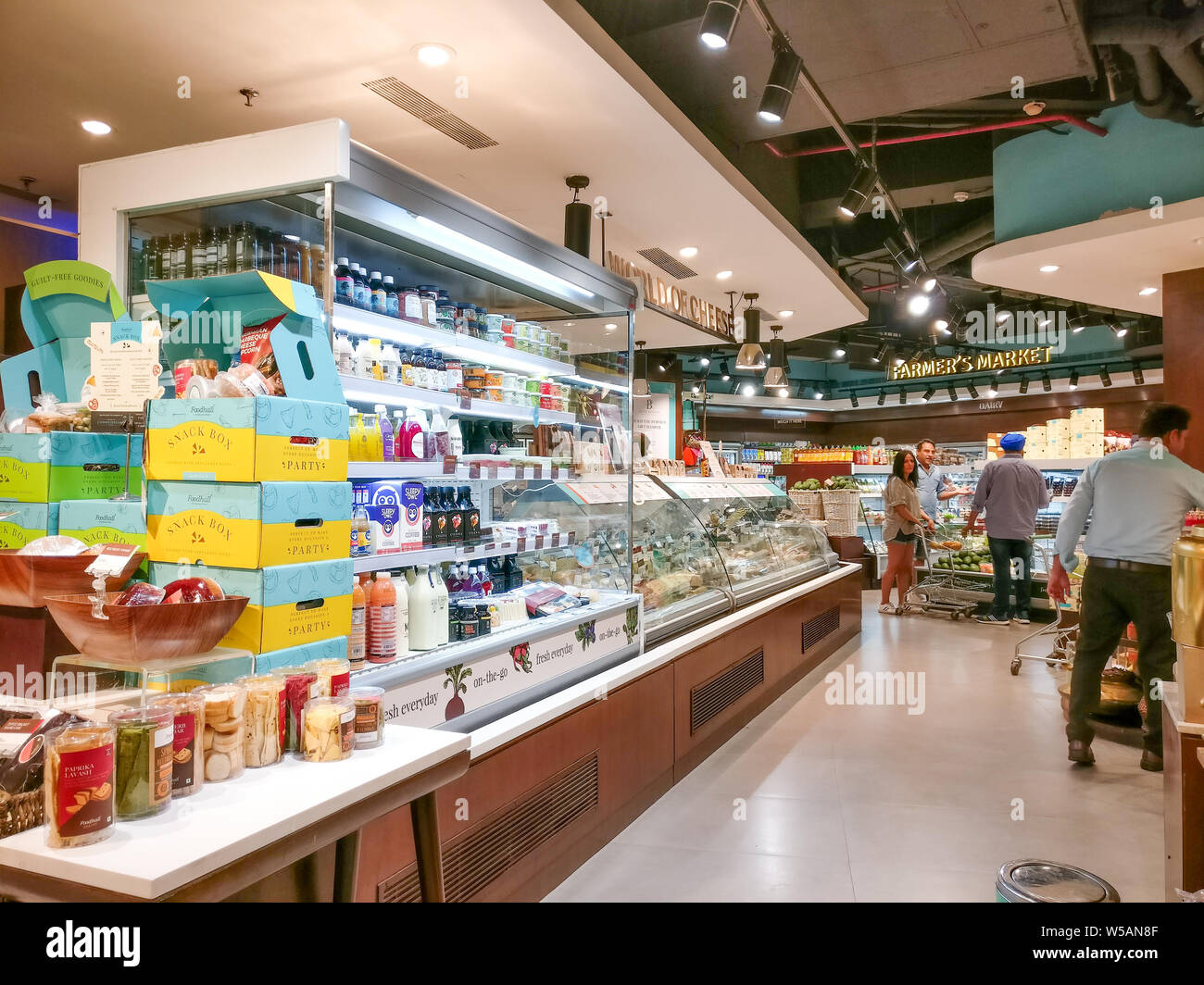 Delhi, India circa 2019 Premium food store in delhi with a host of national and international