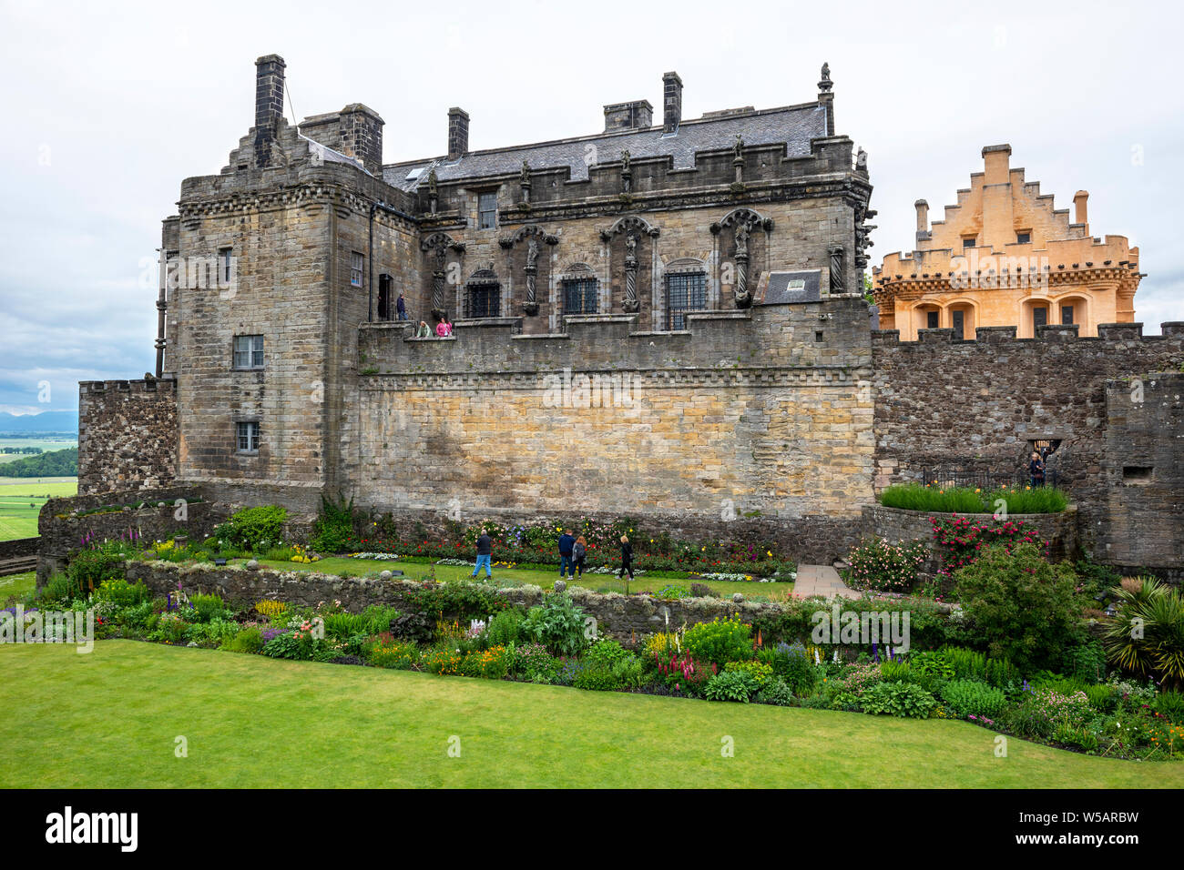 The Royal Palace viewed from the Queen Anne Gardens Stirling Castle, Scotland, UK Stock Photo