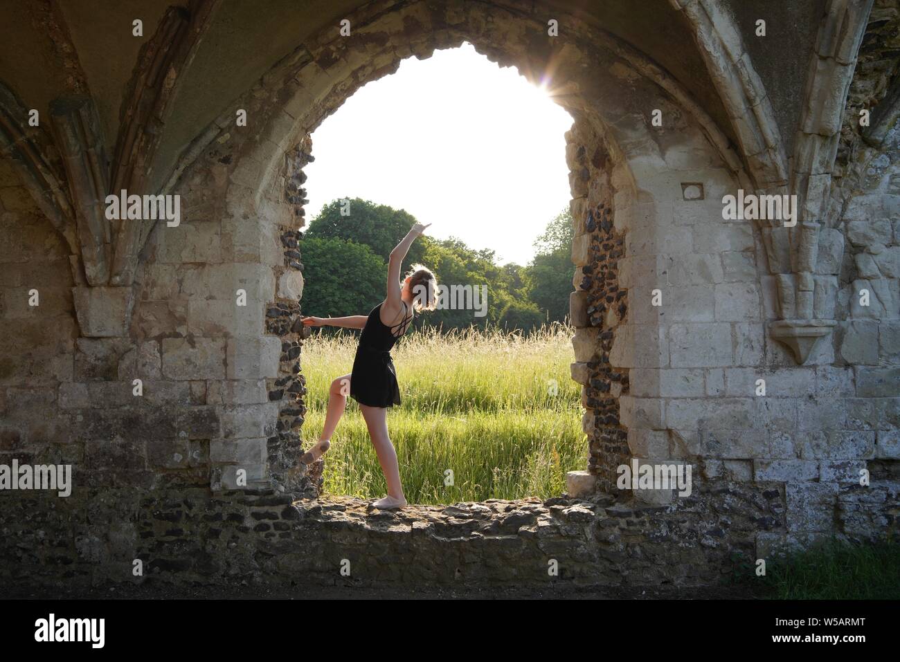 Dancer at Waverley Abbey, Farnham, Surrey Stock Photo