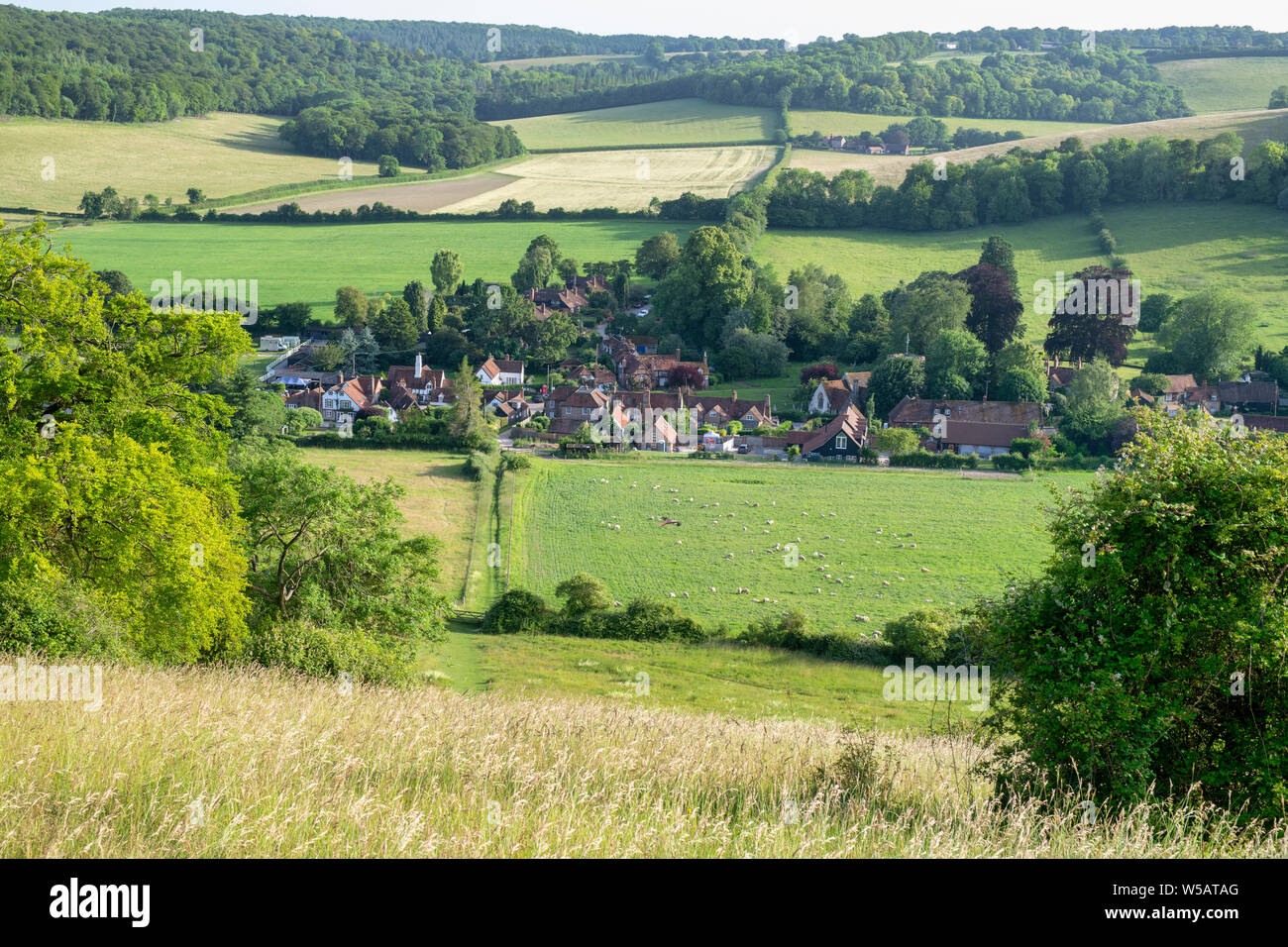 Turville village in the chiltern hills. Buckinghamshire, England Stock