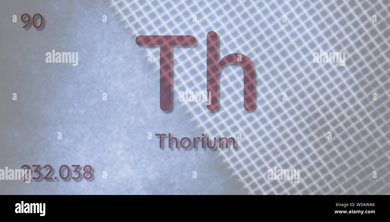 Thorium chemical element  atomic data and symbol illustration backdrop Stock Photo