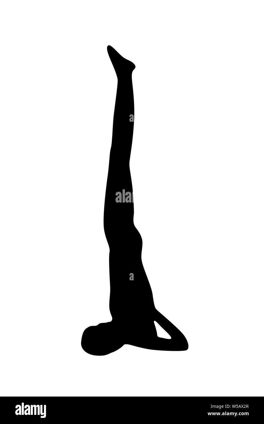 Person doing shoulder stand Stock Photo