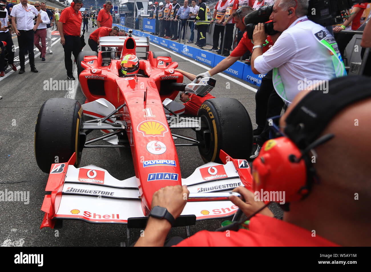 Hockenheimring Hockenheim Germany 27th July 19 Formula 1 Mercedes Benz German Grand Prix Qualification Mick Schumacher Drives His Fathers F04 In An Exhibition Drive Credit Action Plus Sports Alamy Live News Stock Photo