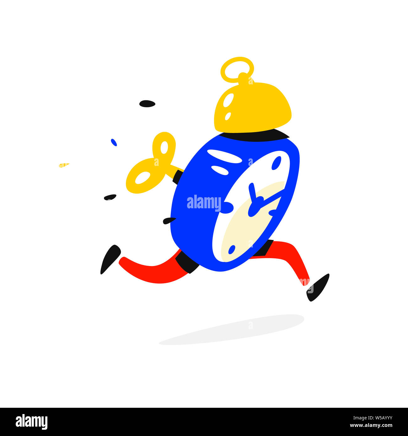 Cartoon Character Running Alarm Clock Vector Illustration Time Is Up The Clock Is Running Image Is Isolated On White Background Flat Illustration Stock Photo Alamy