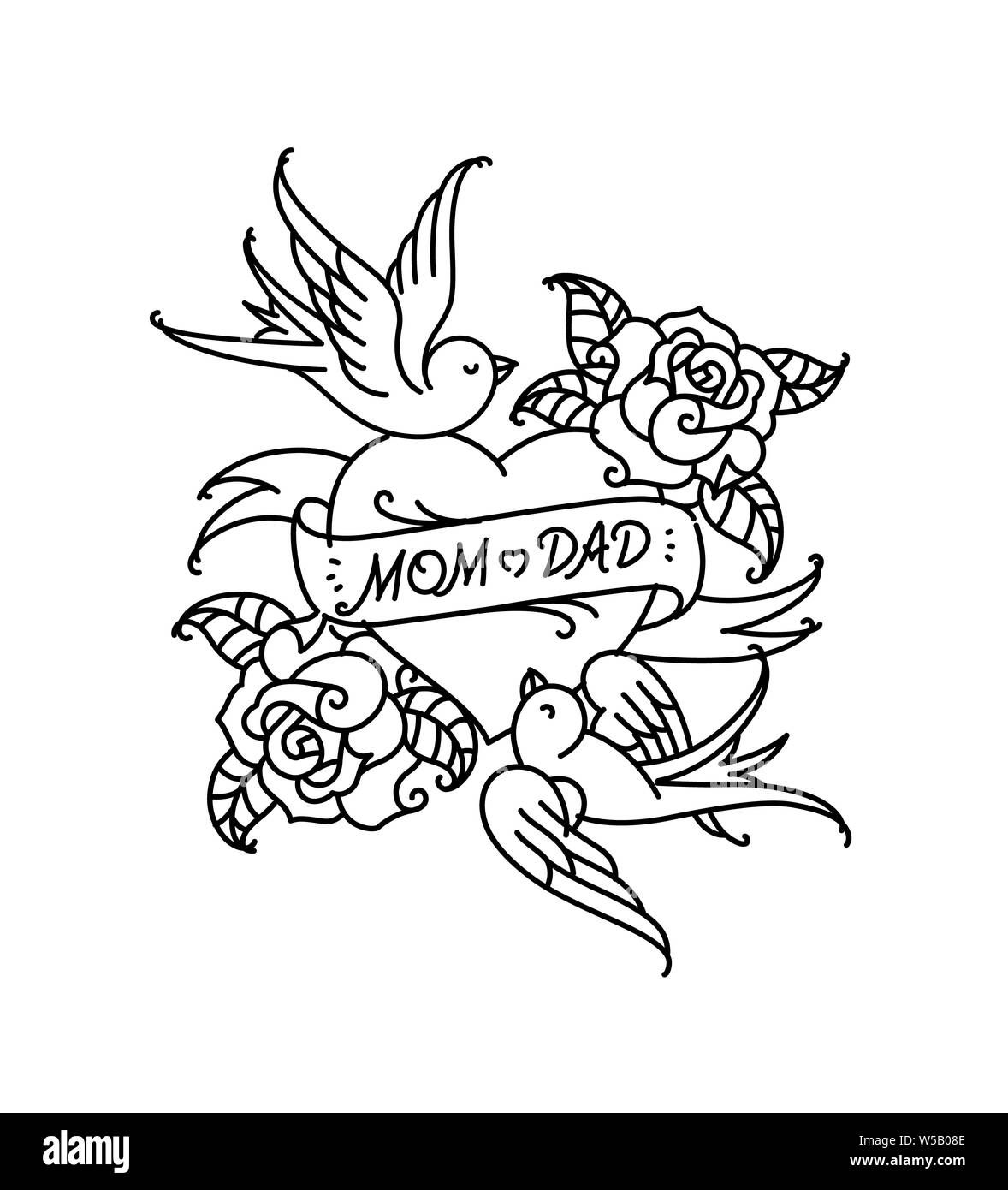 Mom tattoo Black and White Stock Photos & Images - Alamy