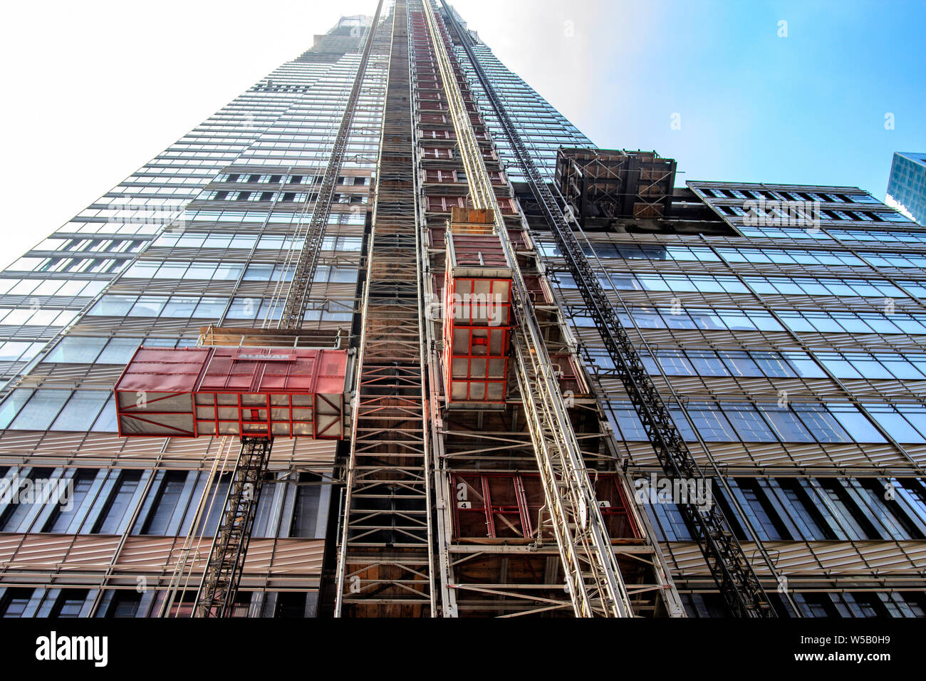 Construction Elevator Hoists Stock Photo Alamy