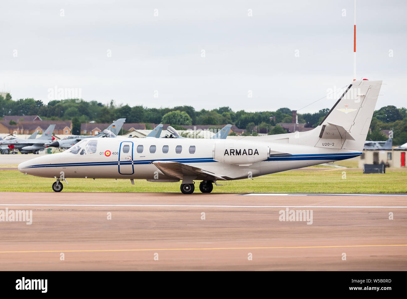 Spanish Navy Cessna Citatio captured at the 2019 Royal International Air Tattoo at RAF Fairford. Stock Photo
