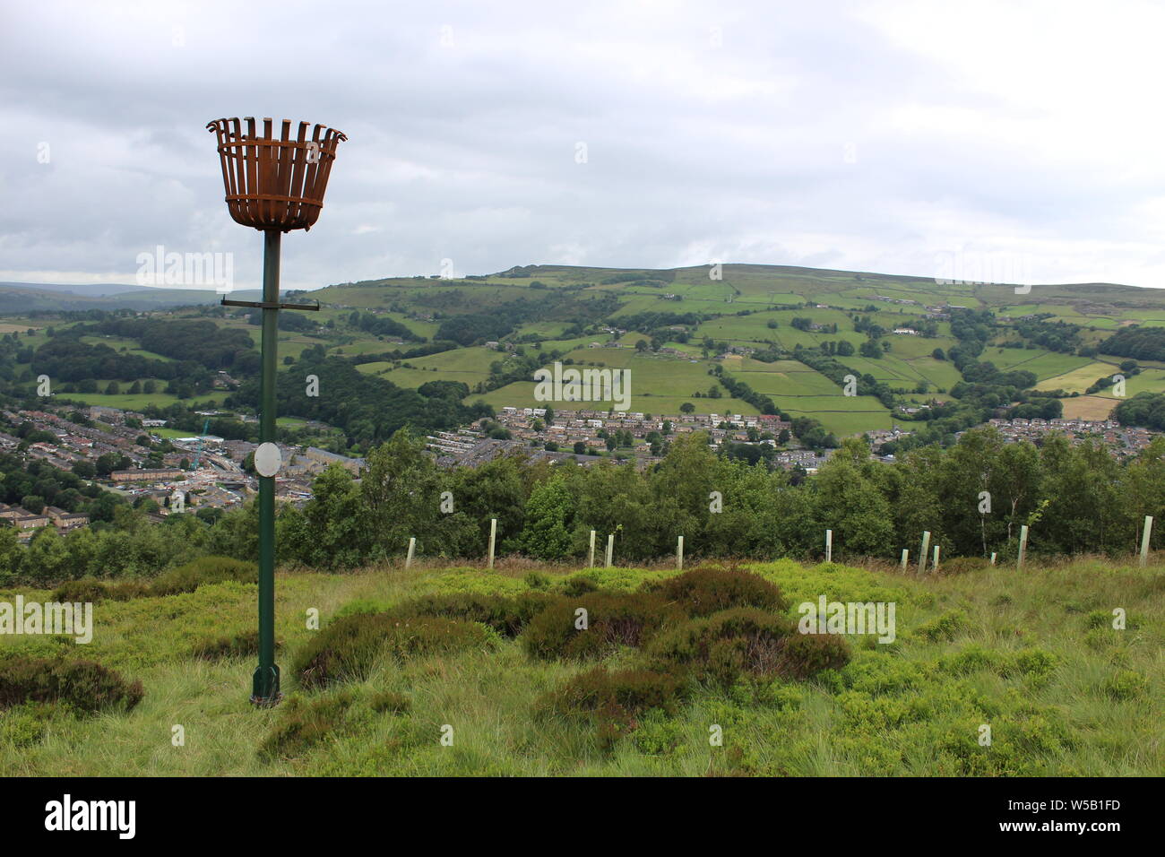 View from Scout Rock above Mytholmroyd, Yorkshire, England. Poet