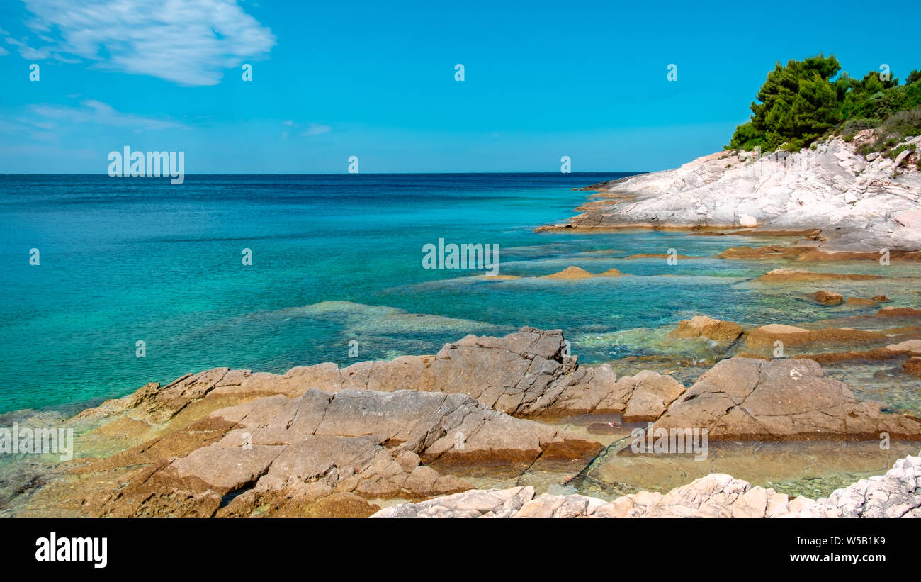 The beautiful sea of Premantura, Croatia Stock Photo