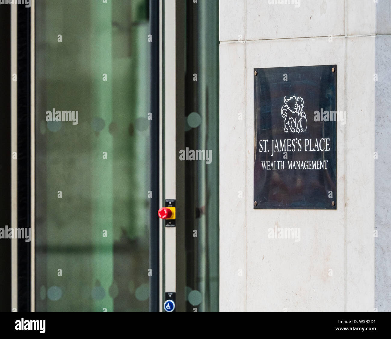 St James's Place Wealth Management company in the City of London Financial District. Stock Photo