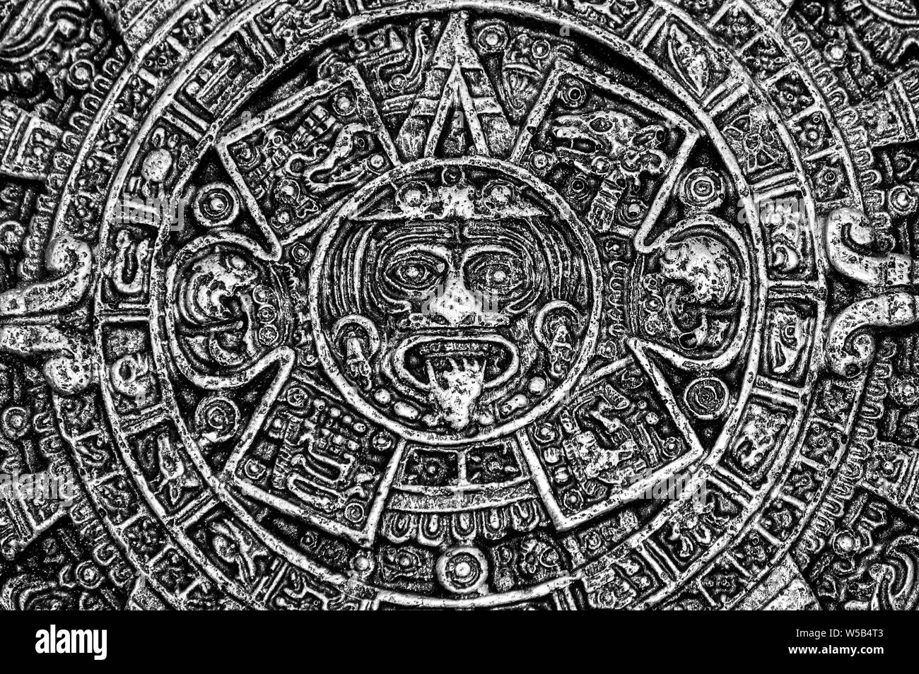 An ancient Aztec calendar which was once used by native North American