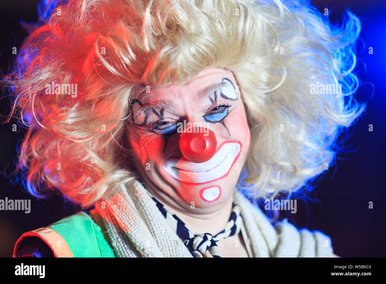 Portrait clown red nose posing hi-res stock photography and images - Alamy