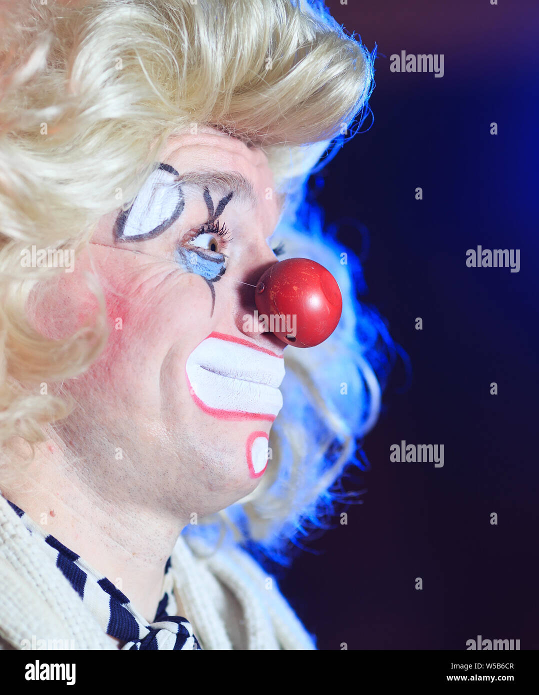 Portrait clown makeup red nose hi-res stock photography and images - Alamy