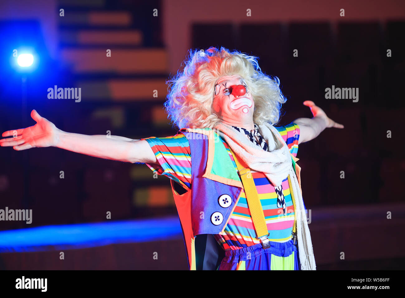 Portrait of a Clown in the circus arena Stock Photo - Alamy