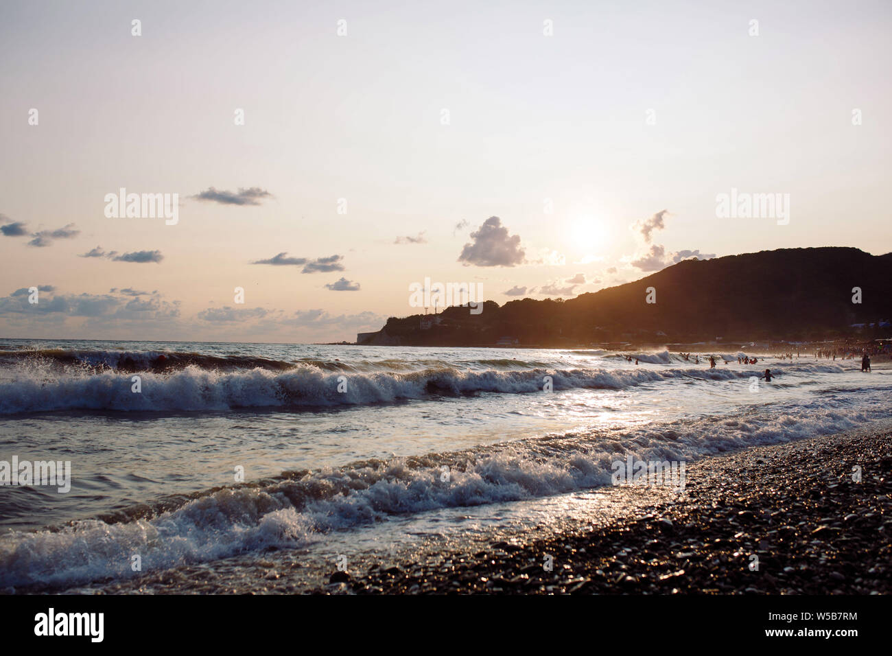 Sandy beach sunset low angle hi-res stock photography and images - Alamy