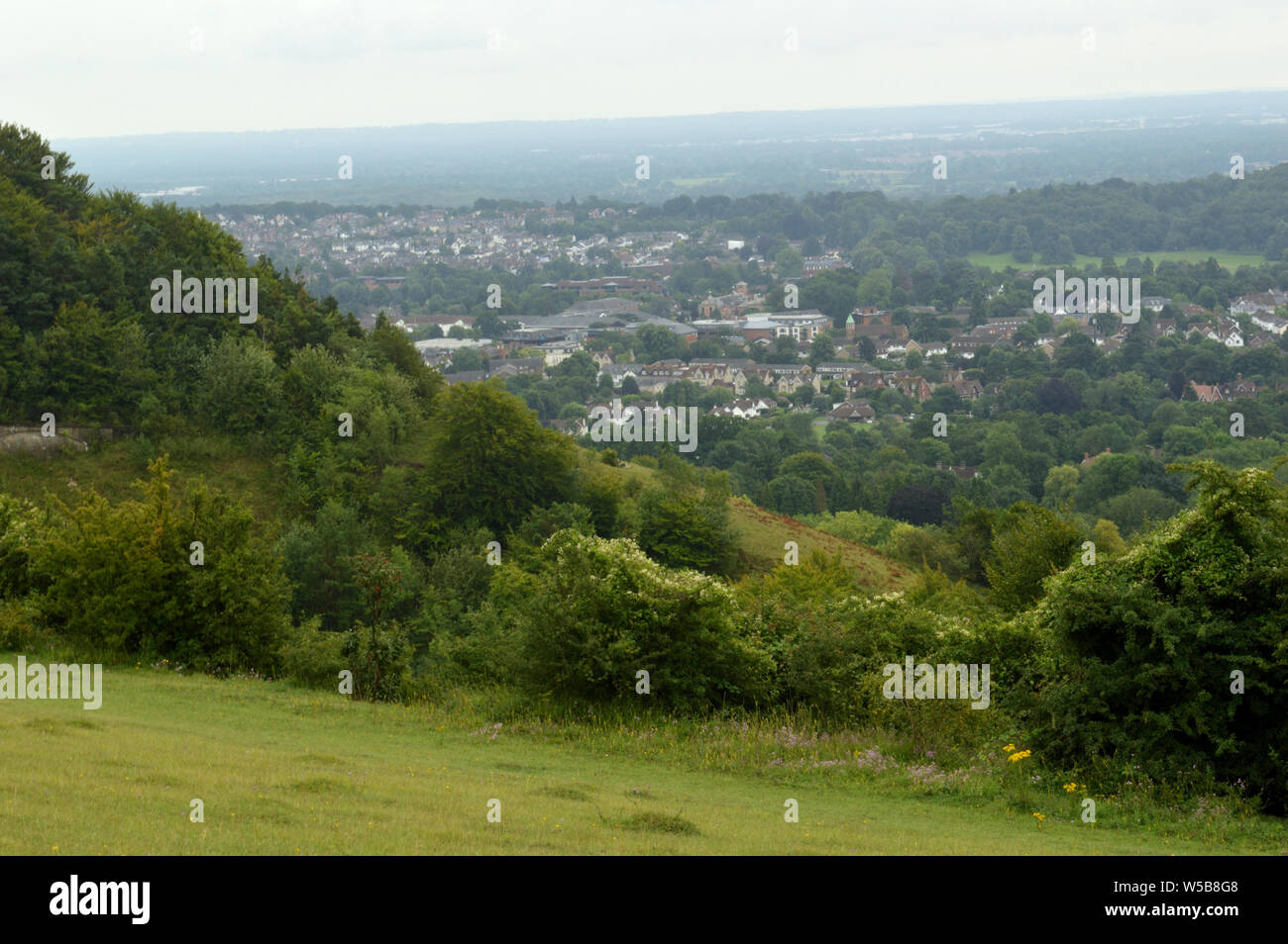 Reigate Range Views of Reigate from reigate hill Stock Photo - Alamy