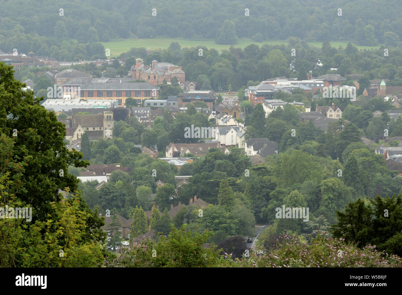 Views of Reigate from reigate hill Stock Photo Alamy