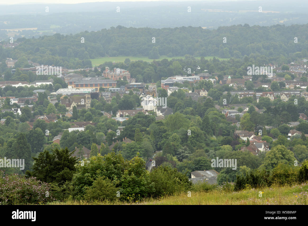 Reigate Range Views of Reigate from reigate hill Stock Photo - Alamy