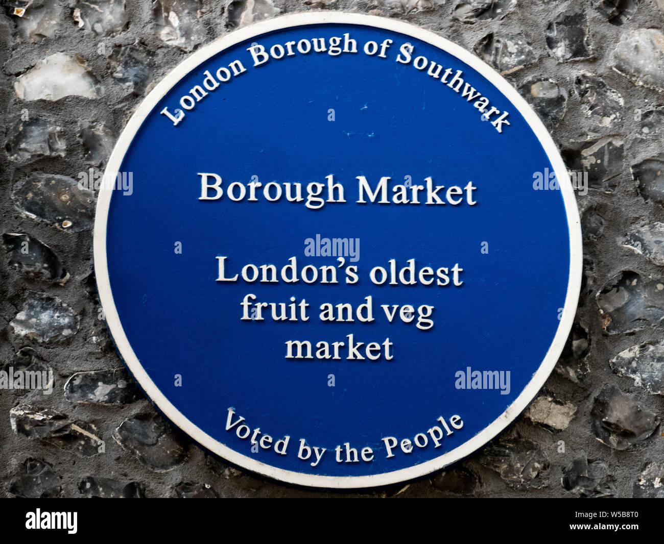 Borough Market plaque, Borough Market, London, UK Stock Photo