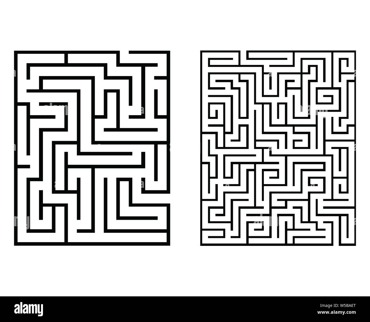 Rectangular labyrinths isolated on a white background Stock Photo Alamy