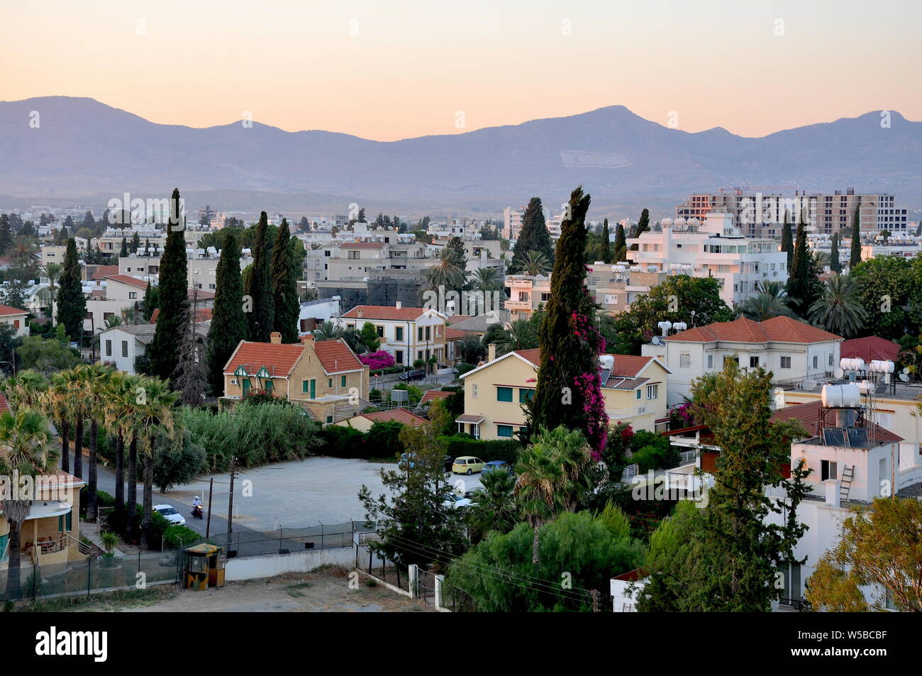 Hillside Turkey Flag Nicosia Stock Photo Alamy