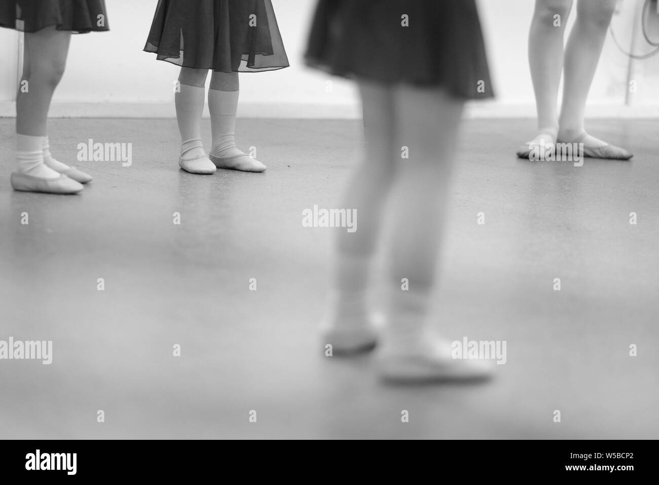 Little children at a rehearsal in a dance studio. Stock Photo