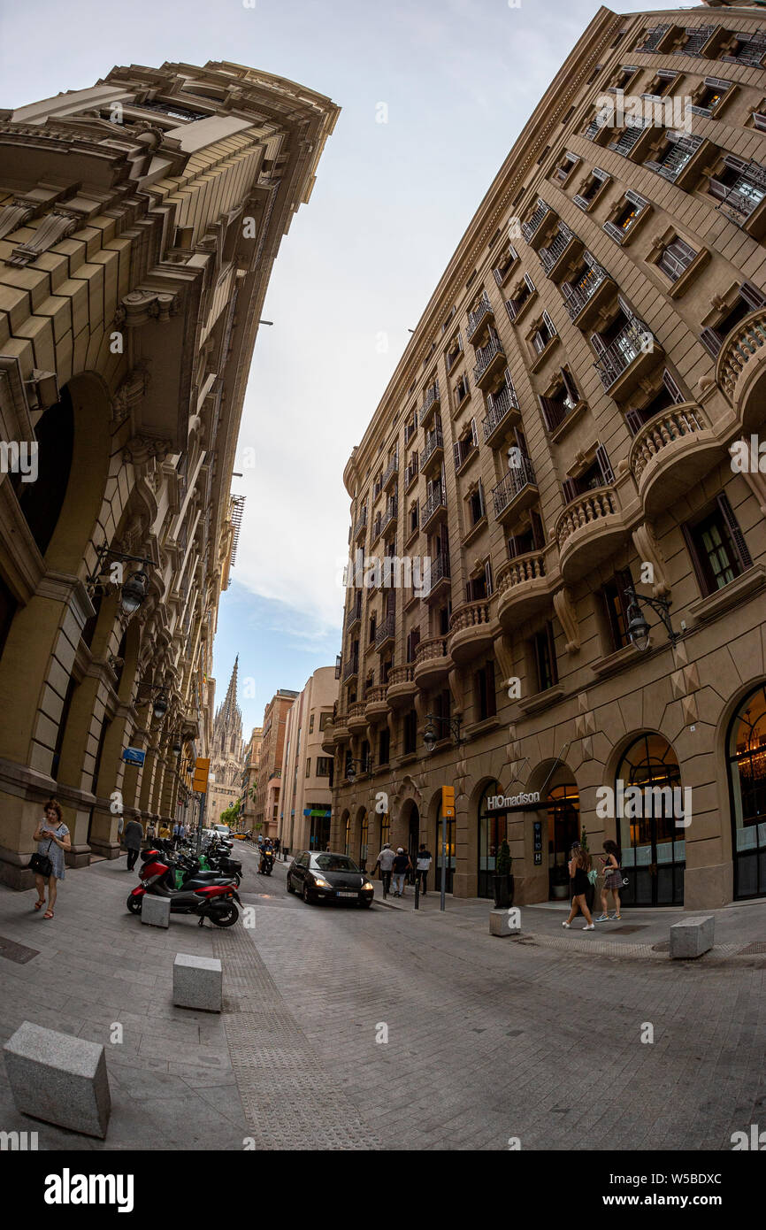 July 17 2019, Barcelona Spain: General Street view from Barcelona Stock Photo