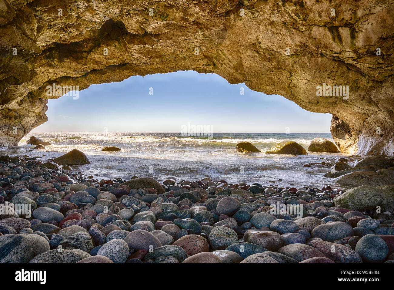 Arches along the coast of the Gulf of St Lawrence in Arches Provincial Park in Newfoundland, Canada Stock Photo