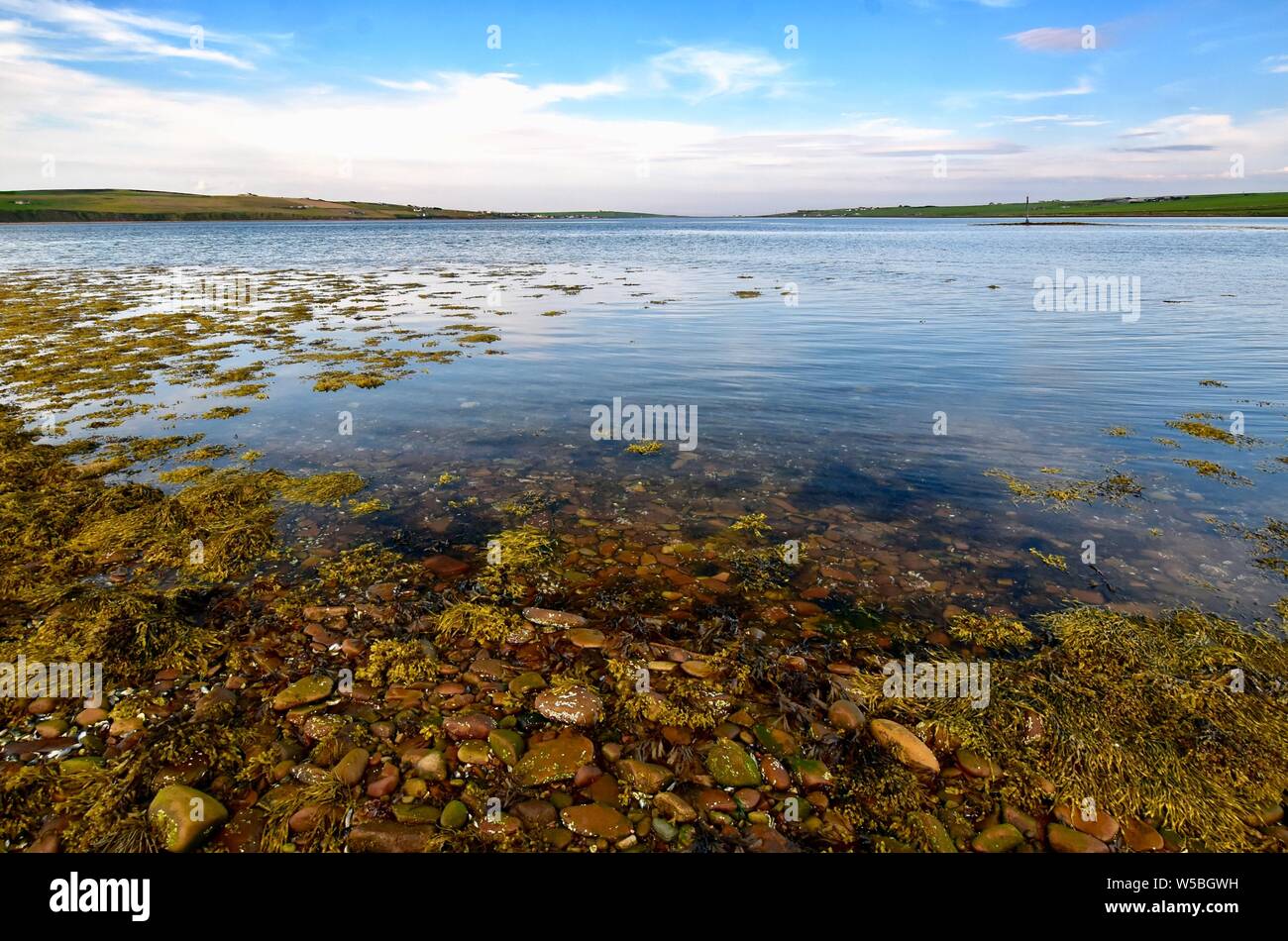 Water Sound St. Margaret’s Hope, Orkney. Stock Photo