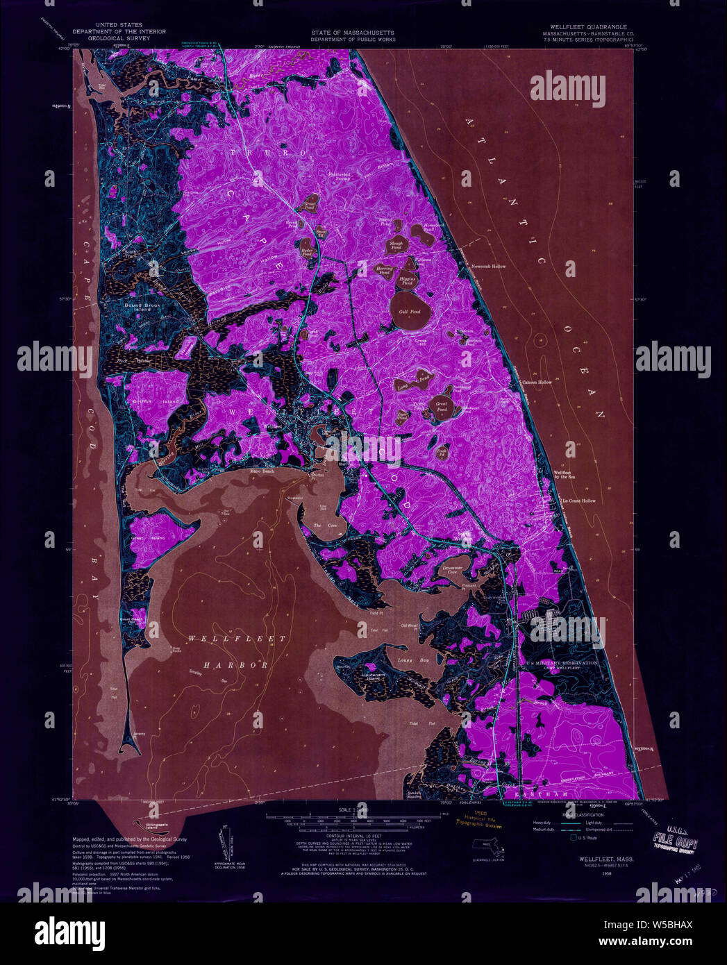 Massachusetts USGS Historical Topo Map MA Wellfleet 350694 1958 24000