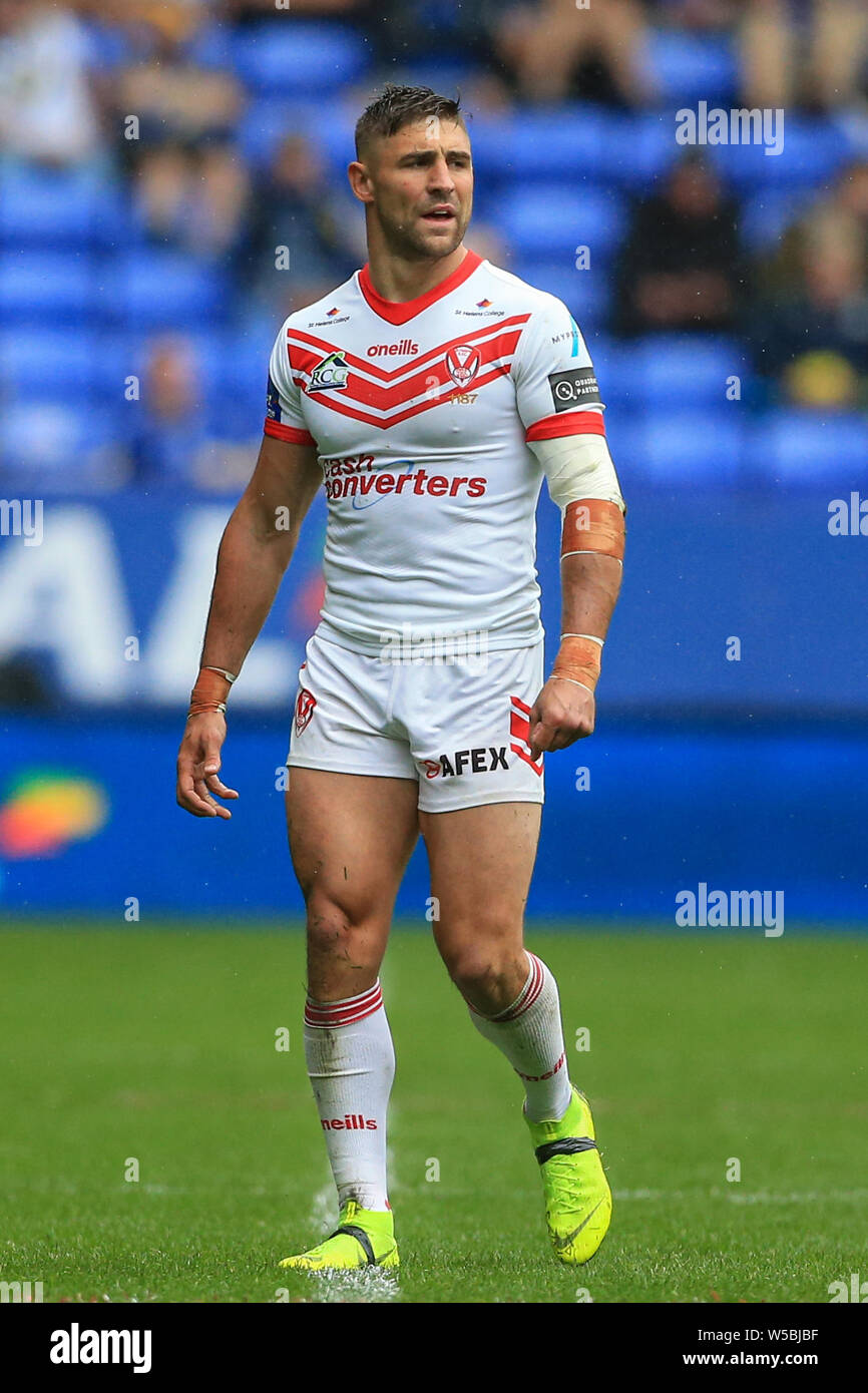 Bolton, UK. 27th July, 2019. 27th July 2019, University of Bolton Stadium, Bolton, England; 2019 Coral Challenge Cup Semi-Final, St Helens vs Halifax RLFC ; Tommy Makinson (2) of St Helens during the game Credit: Mark Cosgrove/News Images Credit: News Images /Alamy Live News Stock Photo