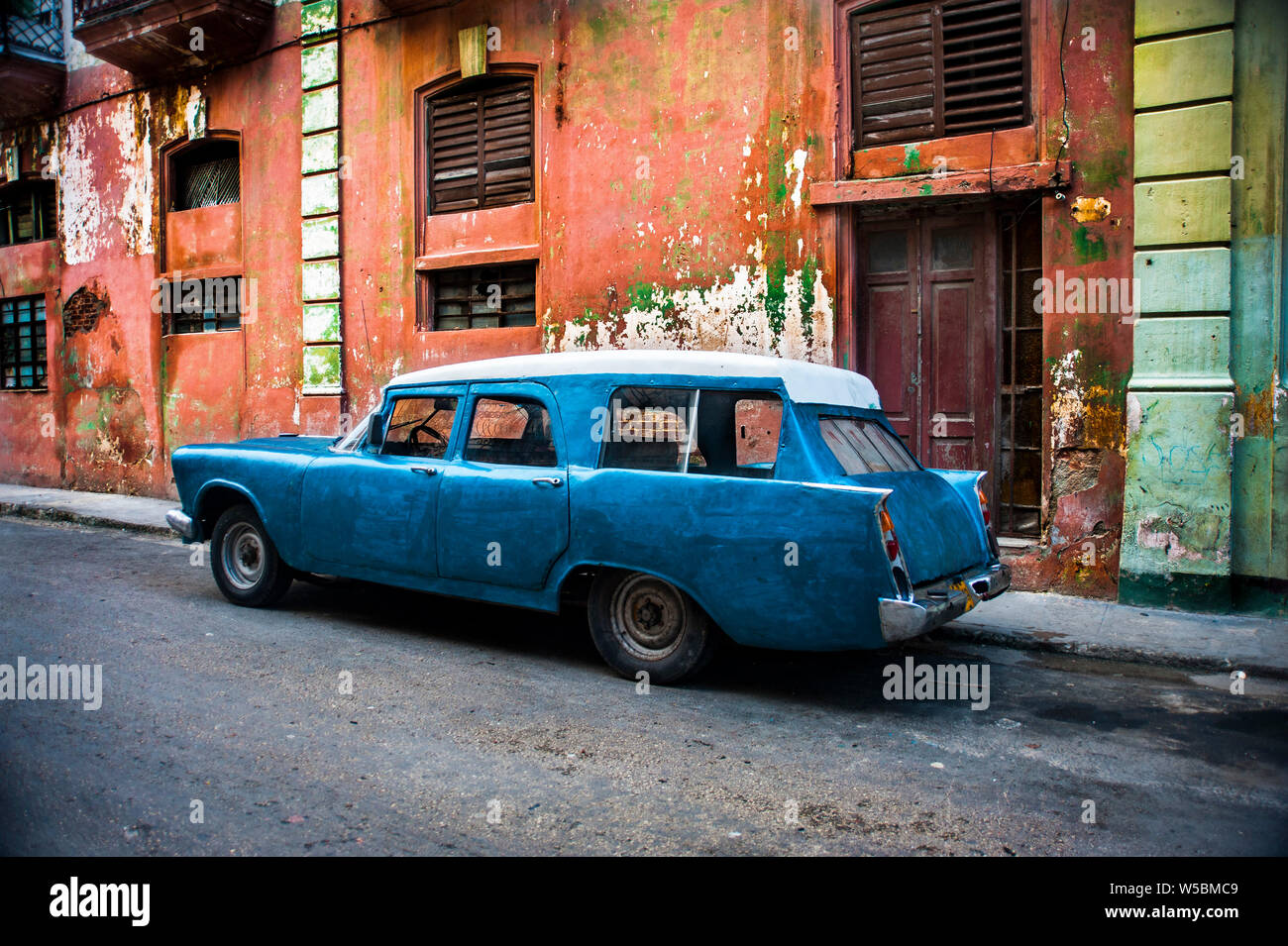 Classic American made station wagon on the street in Trinidad, Cuba Stock Photo