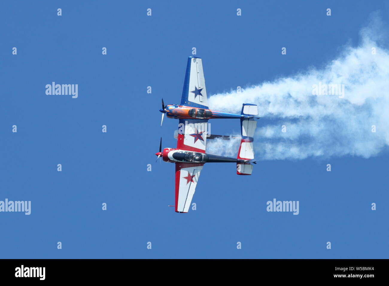 Yak 110 aircraft flying in the Great Pacific Airshow in Huntington Beach, California on October 19, 2018 Stock Photo