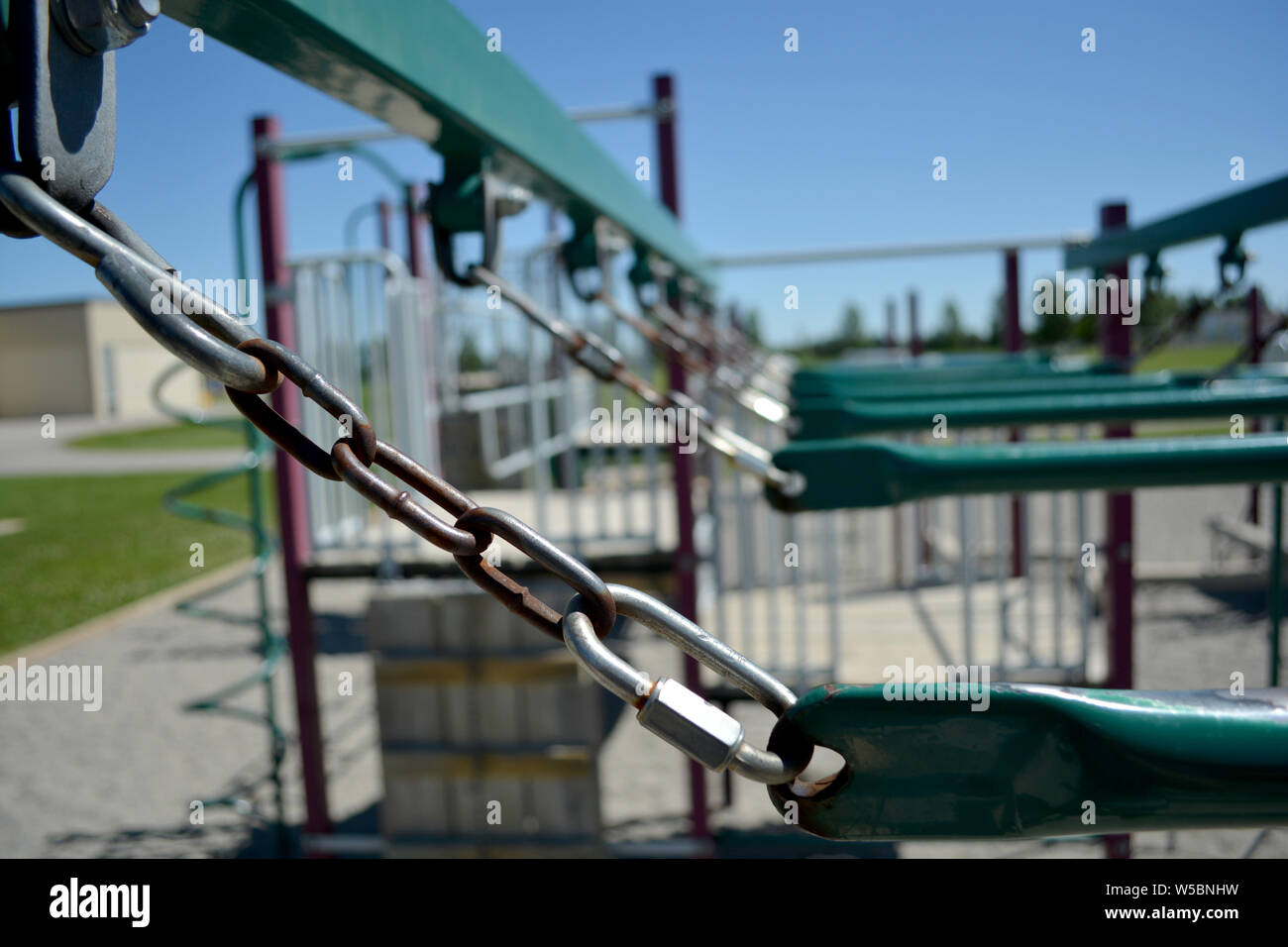 Colourful playground monkey bars in school yard Stock Photo Alamy