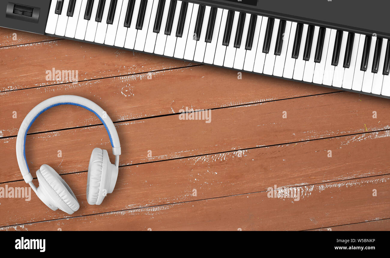 Musical instrument Fragment Closeup MIDI piano 61 key keyboard