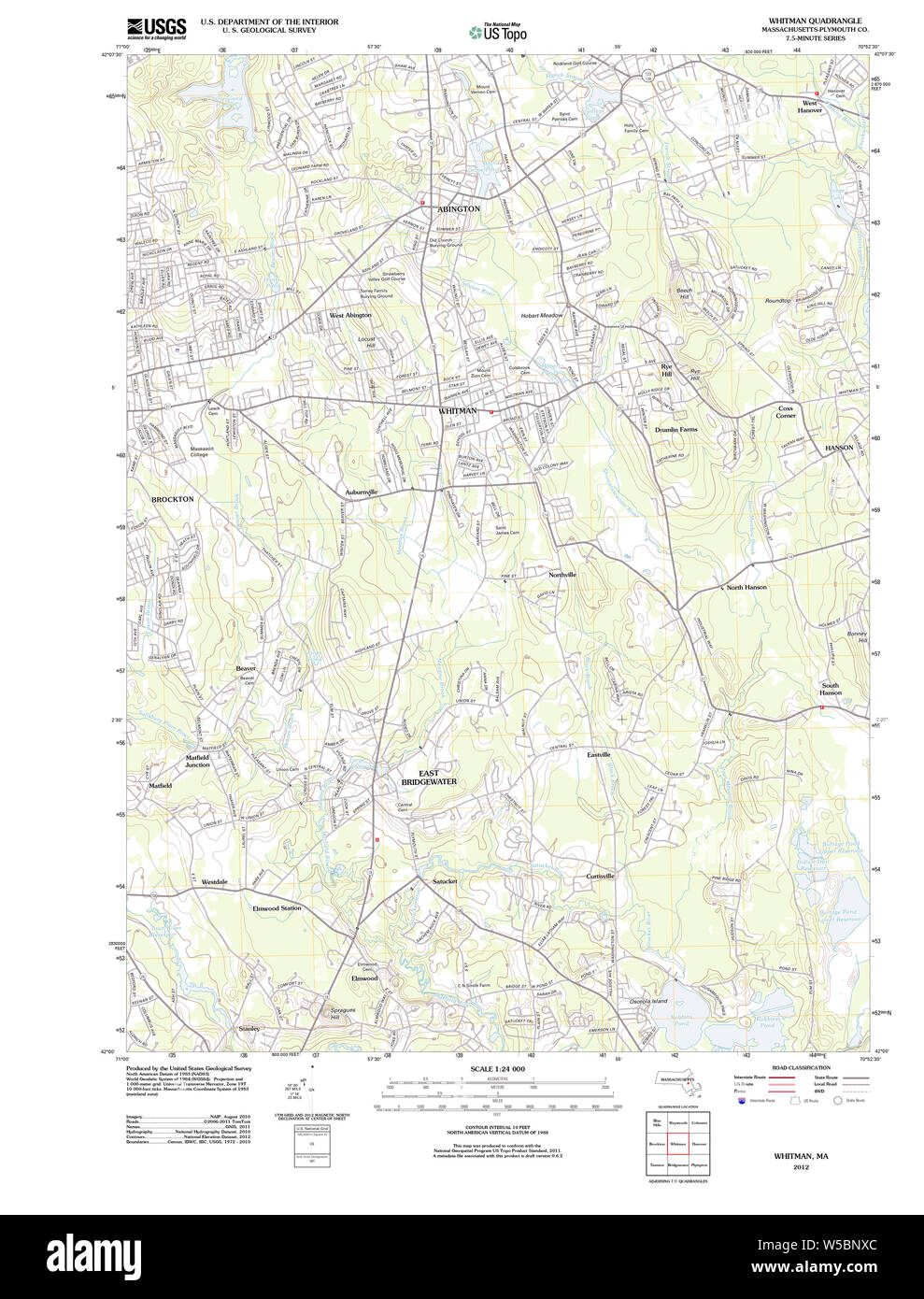 Massachusetts Usgs Historical Topo Map Ma Whitman 20120607 Tm Restoration W5BNXC 
