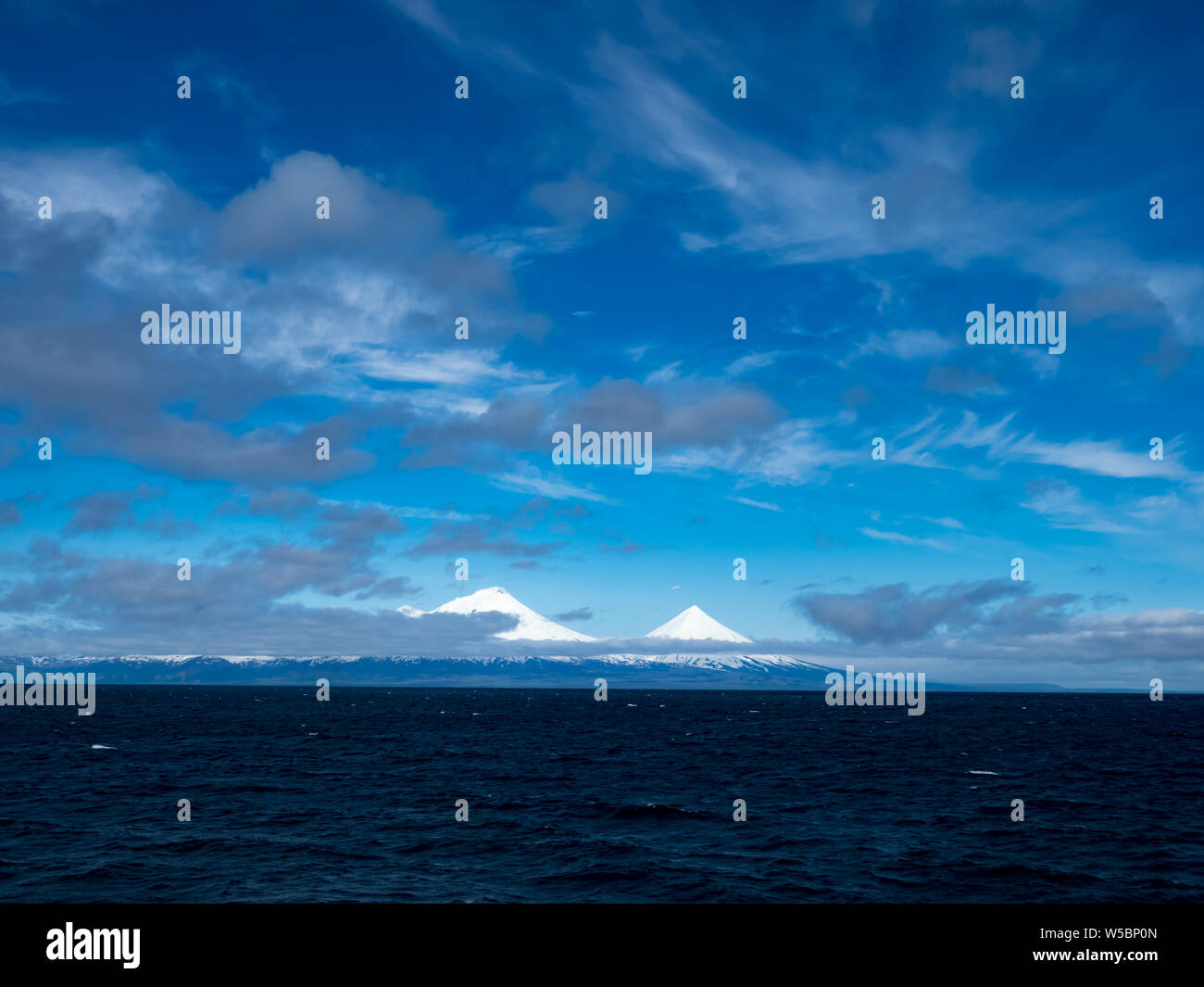 A View Of Pavlof Volcano And Pavlof Sister On The Alaska Peninsual And 