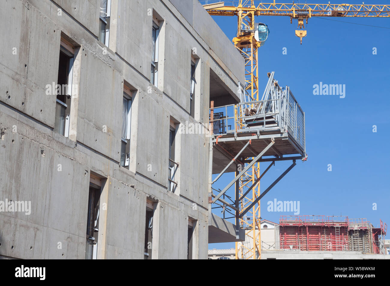 Construction Site In France Of A Residential Building With