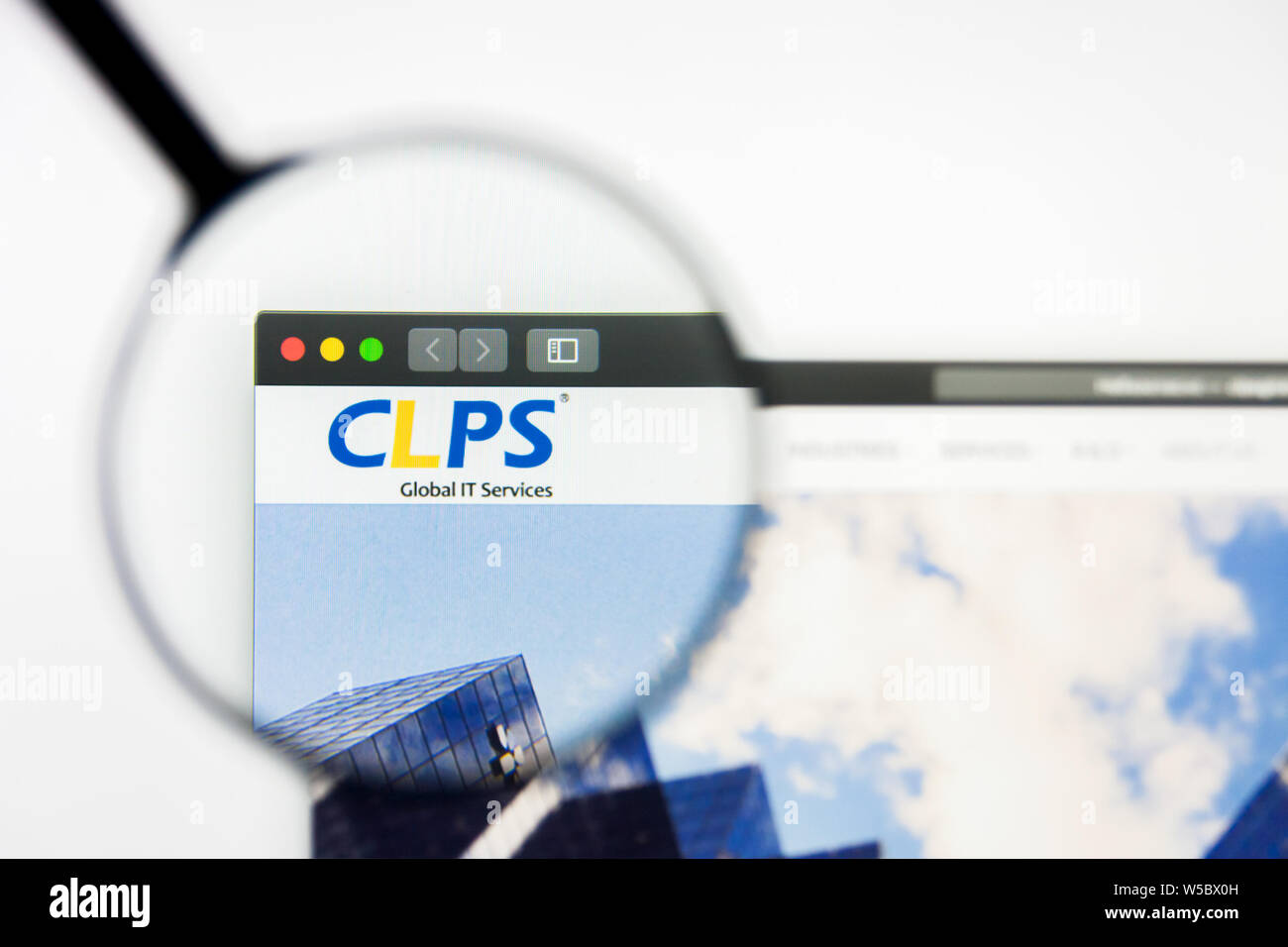 Richmond, Virginia, USA - 27 July 2019: Illustrative Editorial of CLPS Incorporation website homepage. CLPS Incorporation logo visible on screen. Stock Photo