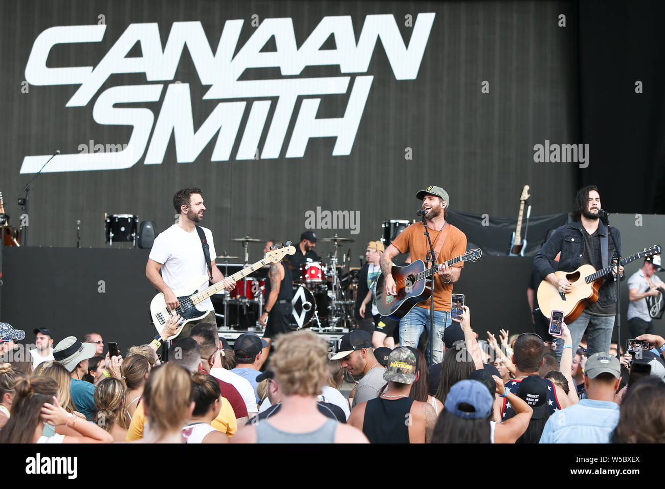 WANTAGH, NY - JUL 20: Canaan Smith performs in concert on July 20, 2019 at Northwell Health at Jones Beach in Wantagh, New York. Stock Photo