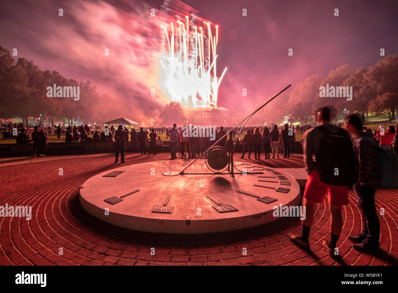 Fireworks at University of Maryland Homecoming Carnival Stock Photo