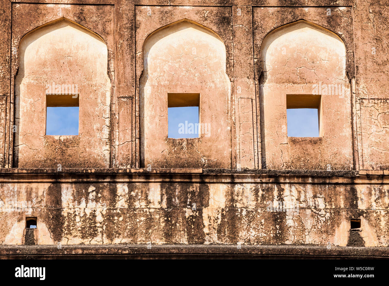 Architectural details of Amer Palace / fort. Amer, India, near Jaipur, Rajasthan, India. Stock Photo