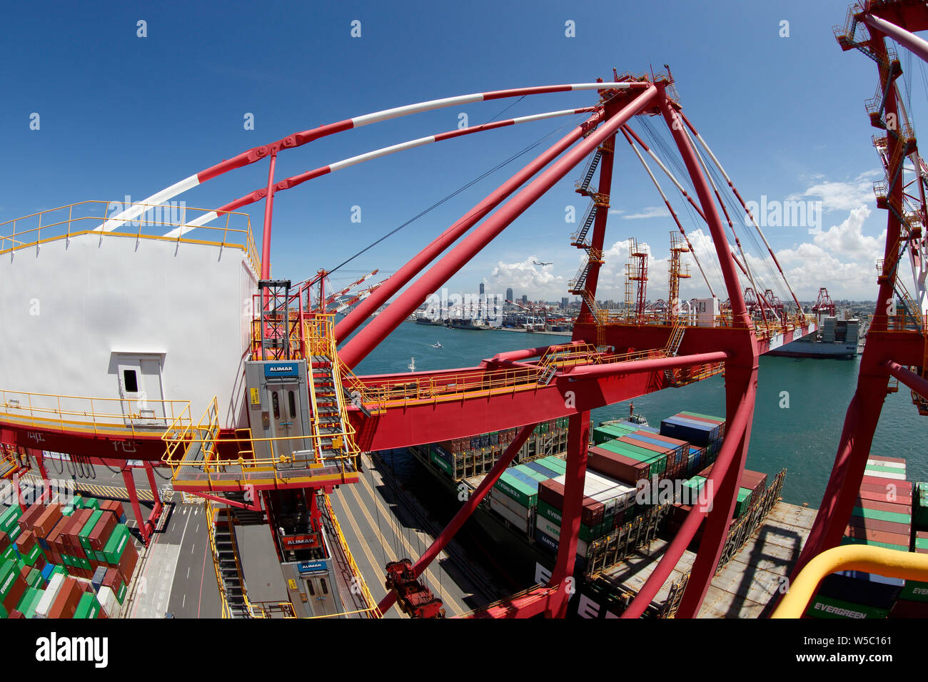 Gantry Crane And Portal Container Crane Work In Kaohsiung Port Taiwan Stock Photo Alamy